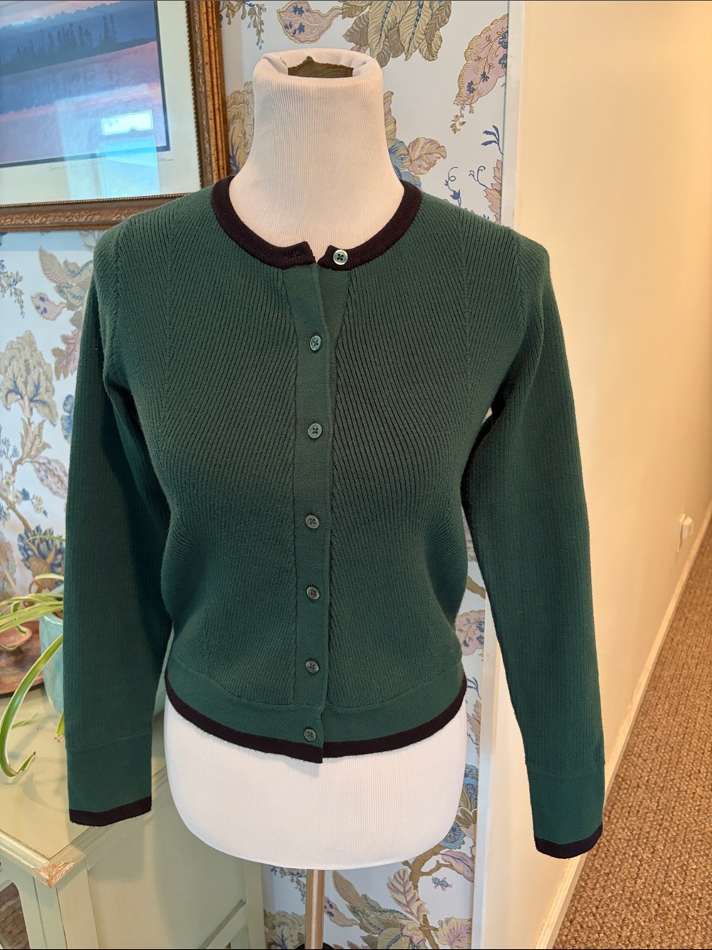 Favorite Daughter Sweetheart Cardigan Sweater with Contrast Trim